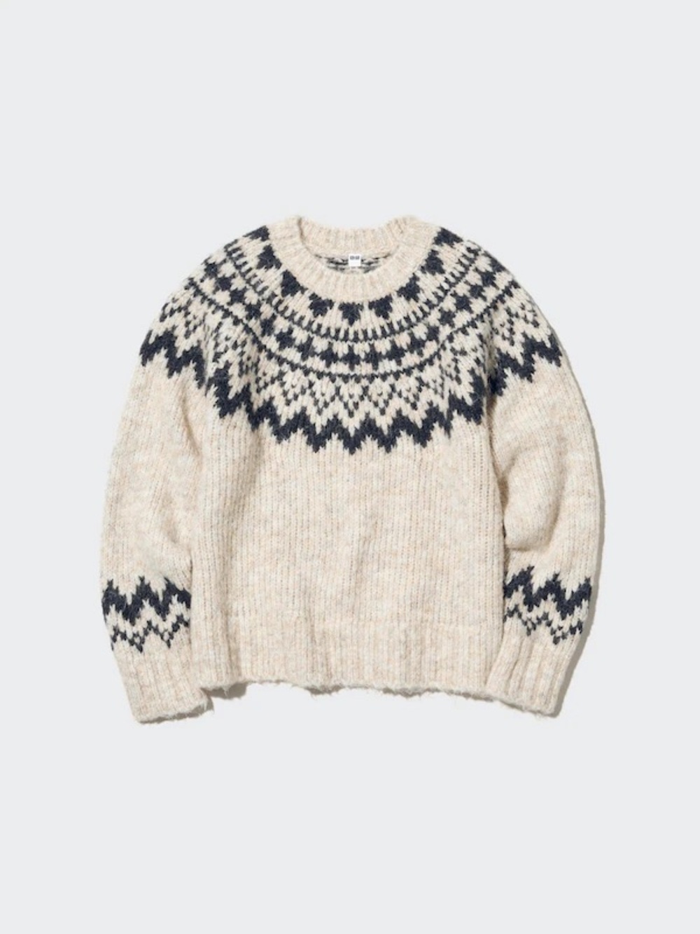 Uniqlo Women’s Cream Patterned Knit Sweater